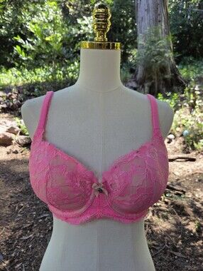 Victorias Secret Pink‎ Lace Body By Victoria Lined Demi Bra Size 36DD